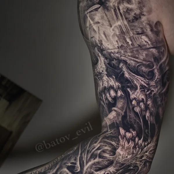 Хоррор tattoo by Сергей Батов in Москва