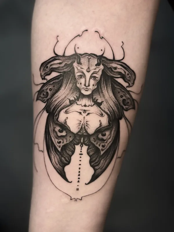 black and grey blackwork татуировка на forearm #91605 | Тату мастер Мария / serene.sirin 