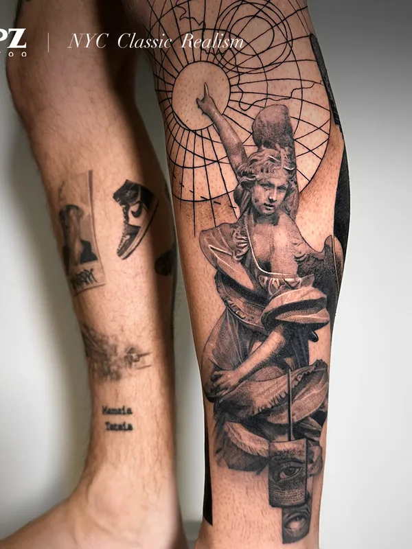 male blackandgrey realism Tatuagem em sleeve #93283 | Tatuador Apz Tattoo 