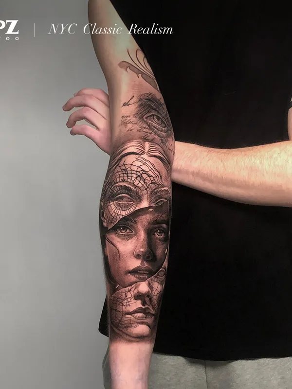 male blackandgrey realism Tatuagem em sleeve #93285 | Tatuador Apz Tattoo 