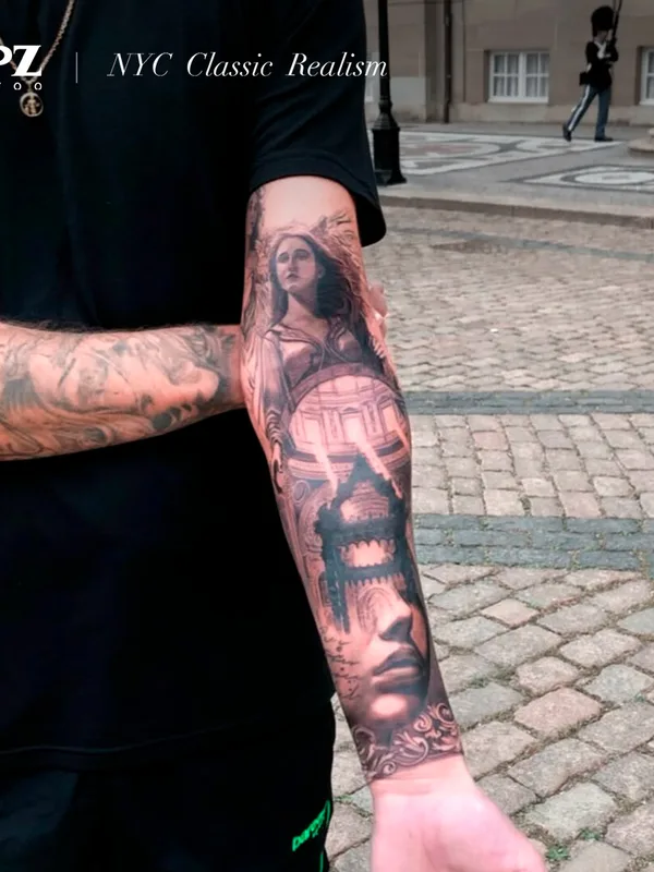 male blackandgrey realism Tatuagem em sleeve #93286 | Tatuador Apz Tattoo 