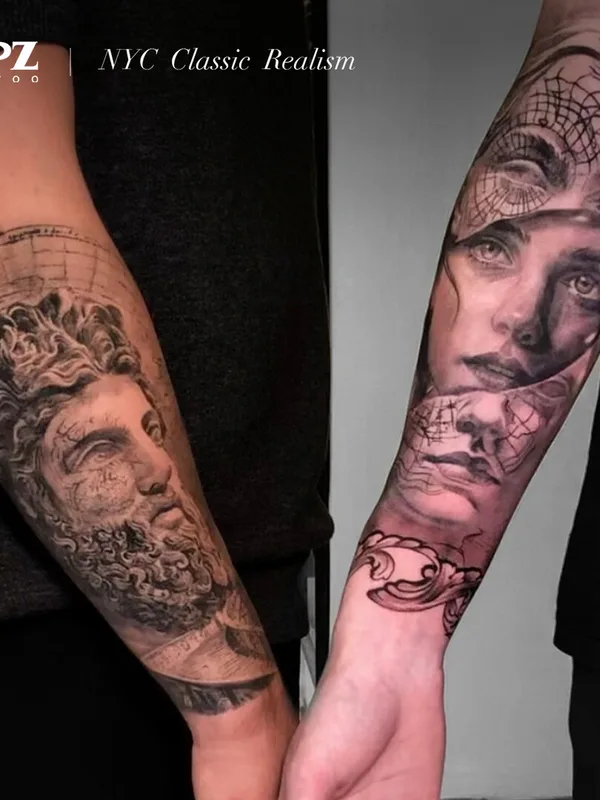 male blackandgrey realism Tatuagem em sleeve #93292 | Tatuador Apz Tattoo 