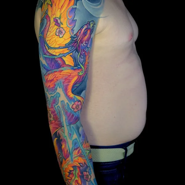 Illustrative tattoo by Kirill Putiatin in Saint Petersburg