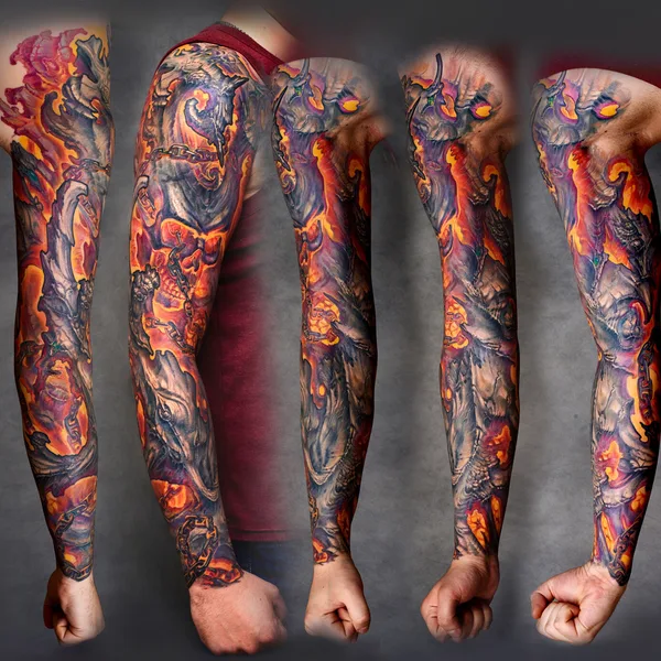 Illustrative tattoo by Kirill Putiatin in Saint Petersburg