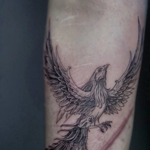 Geometric tattoo by Ivan Tahine  in Tbilisi