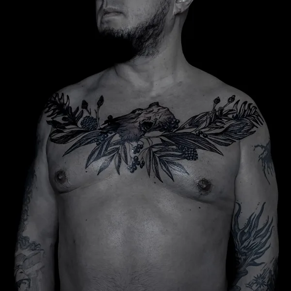 Graphic tattoo by Polina Inquizitsiya in Moscow