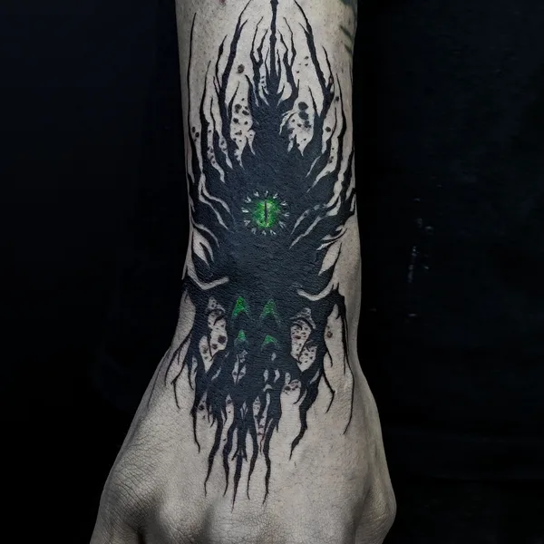 Graphic tattoo by Polina Inquizitsiya in Moscow