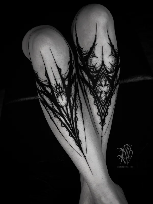 female black authorsstyle Tatuagem em leg #94854 | Tatuador Ellina Plat