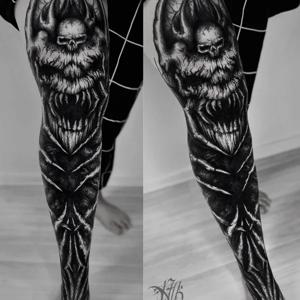 Graphic tattoo by Ellina Plat in Tbilisi