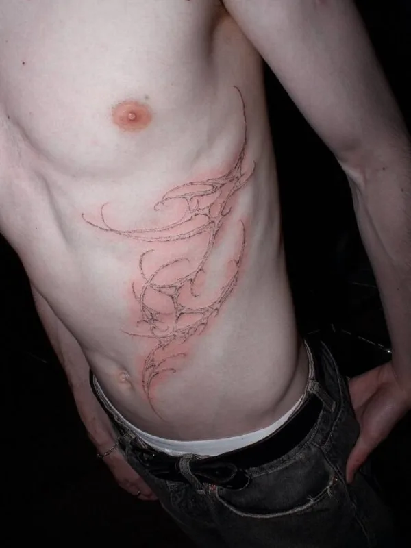 male black abstract Tatuagem em side #93555 | Tatuador unkovski