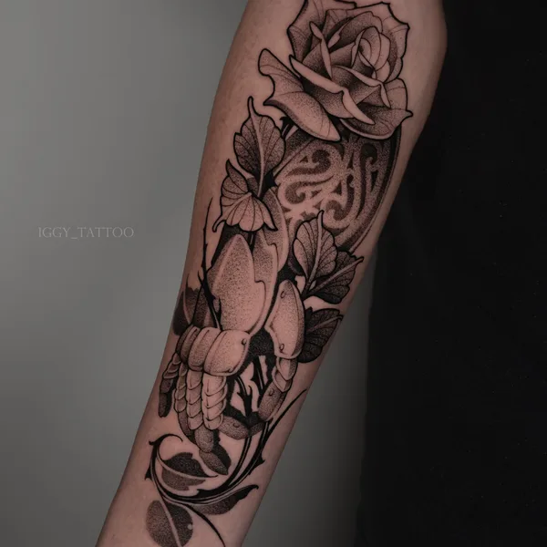 Graphic tattoo by Игорь Хацаюк in Moscow