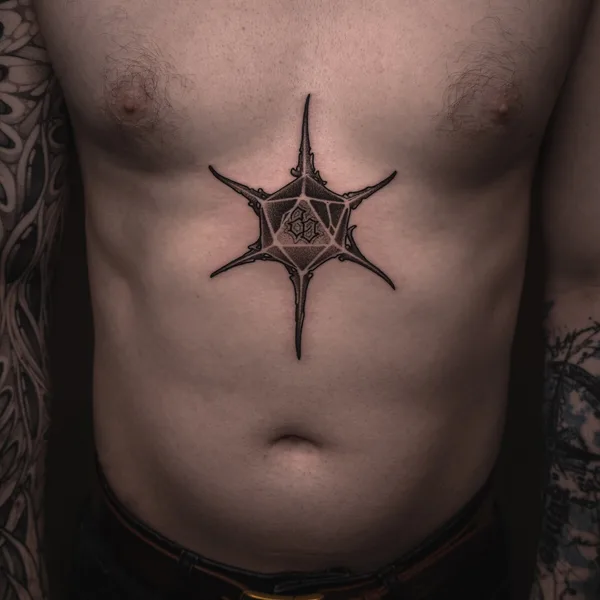 Graphic tattoo by Игорь Хацаюк in Moscow