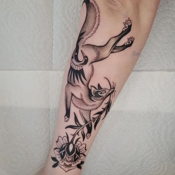 Illustrative tattoo by Aivis Kleinhofs Prusis  in Amsterdam