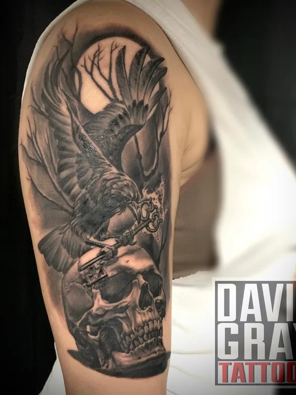 blackandgrey realism татуировка на forearm #102045 | Тату мастер Trainwreck Tattoo Studio/ David Gray Tattoos