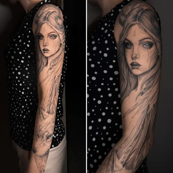 whipshading tattoo by Любовь Карманова in Moscow