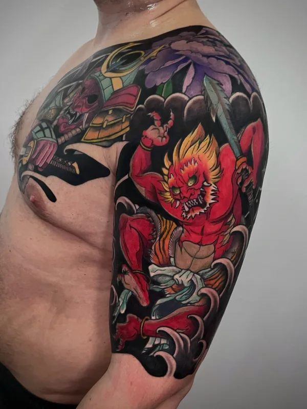 male color neojapanese Tatuaggio su shoulder #96503 | Tatuatore Михаил Роллов