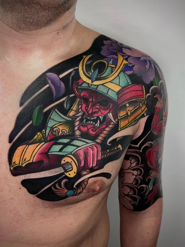 male color neojapanese Tatuaggio su breast #96504 | Tatuatore Михаил Роллов