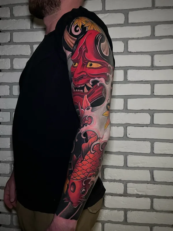 male color neojapanese Tatuaggio su sleeve #96505 | Tatuatore Михаил Роллов