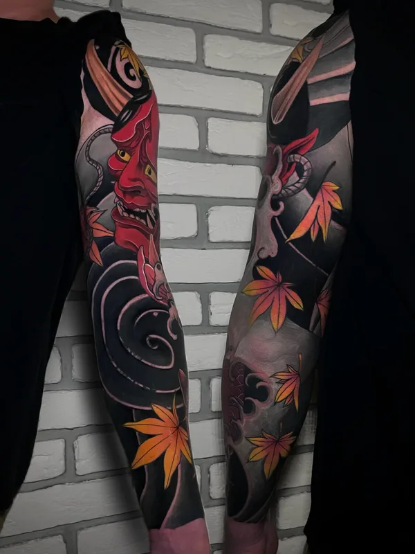 male color neojapanese Tatuaggio su sleeve #96506 | Tatuatore Михаил Роллов