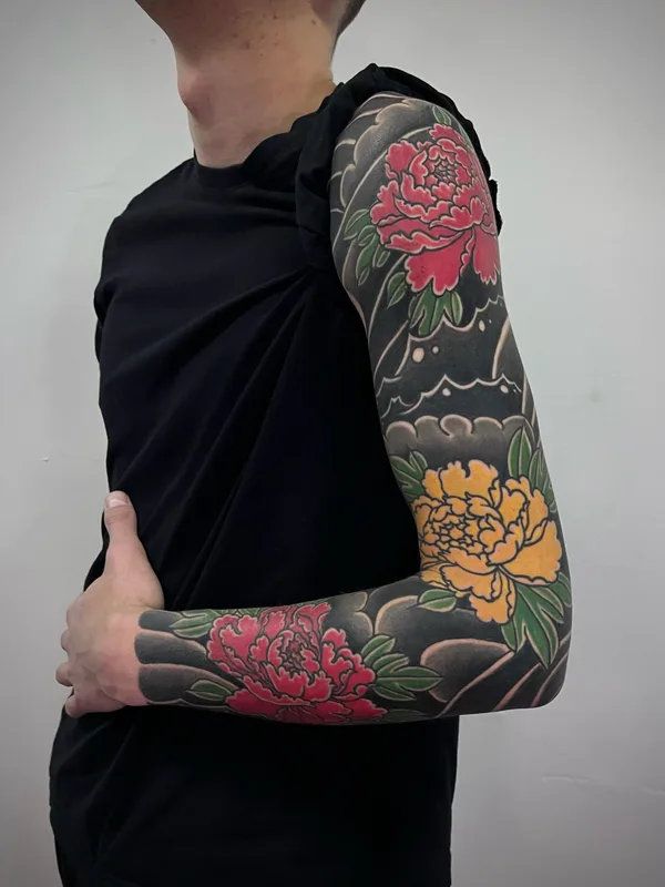 male color japanese Tatuaggio su sleeve #96507 | Tatuatore Михаил Роллов
