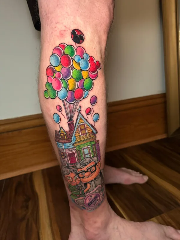 color illustrative tattoo on calf #96483 | Tattoo Artist Diego Conci