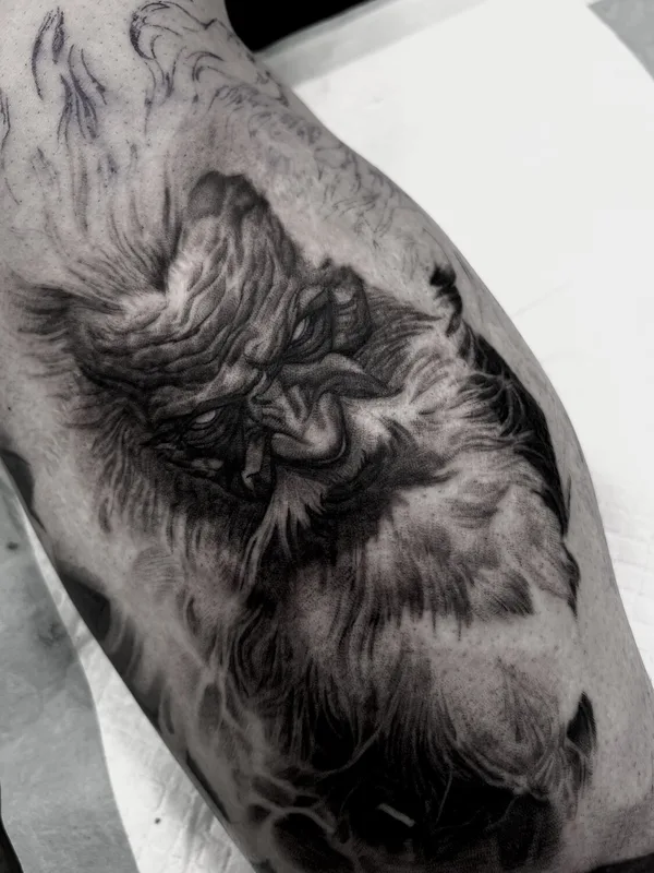 black and grey realism татуировка на calf #96755 | Тату мастер Паша Игнатьев 