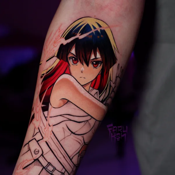 Anime tattoo by Елена Farukon in Moscow