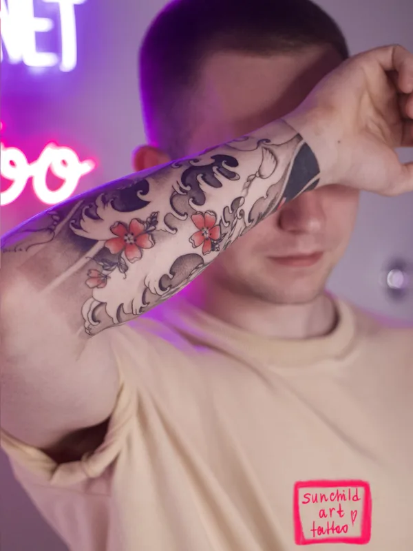 male color japanese татуировка на forearm #99063 | Тату мастер Мария Гурьянова (Sunchild Art)