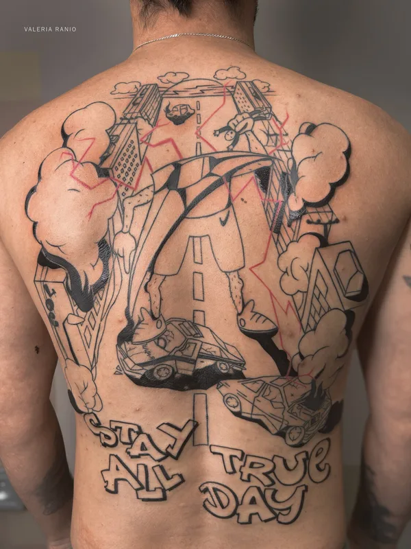 male black sketch Tatuagem em back #99490 | Tatuador Валерия Ранио