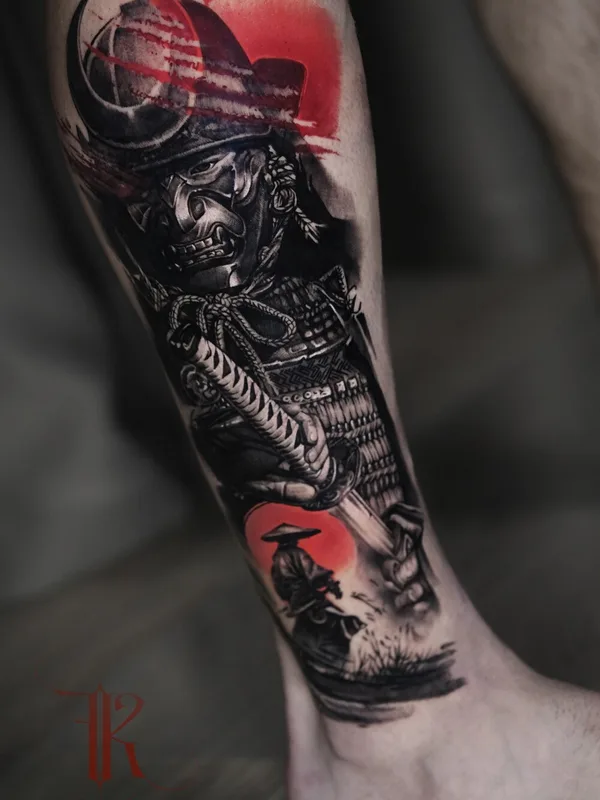 male blackandgrey realism татуировка на shin #97649 | Тату мастер Кирилл Федосеев 