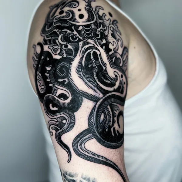 engraving tattoo by Сева Назаров in Самара