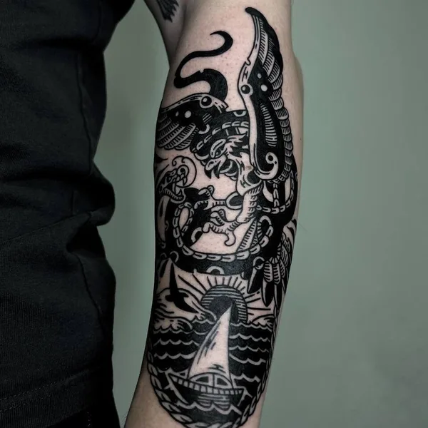 engraving tattoo by Сева Назаров in Самара