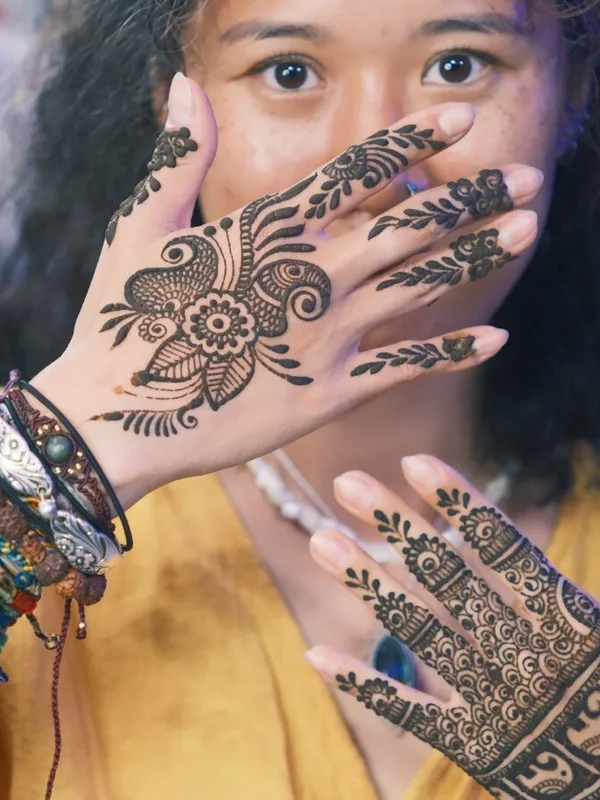 female black ornamental 纹身 在 hand #93120 | 纹身师 Ajay yadav