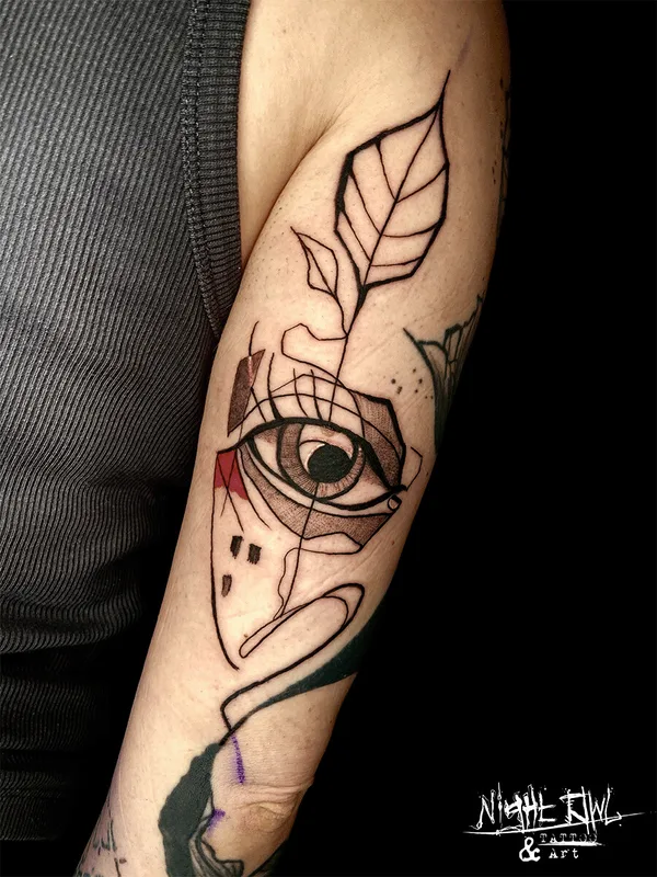 blackandgrey graphic tattoo on biceps #104669 | Tattoo Artist Night Owl Tattoo