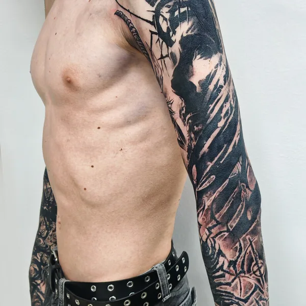 Trash Polka tattoo by Владимир Ковалевский in Moscow