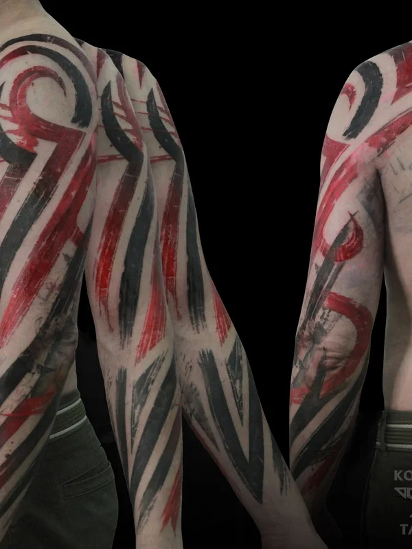 male color authorsstyle Tatuaggio su sleeve #96271 | Tatuatore Владимир Ковалевский