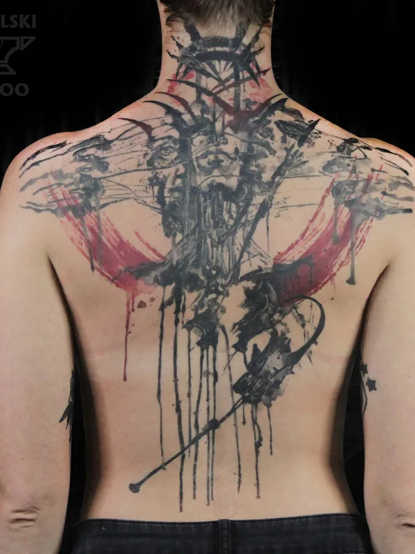 female color authorsstyle Tatuaggio su back #96280 | Tatuatore Владимир Ковалевский