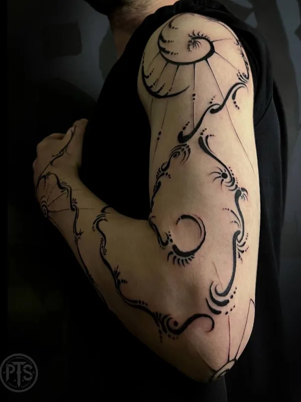 male black ornamental Tatuagem em arm #97156 | Tatuador Tigran | Re1st.Ink