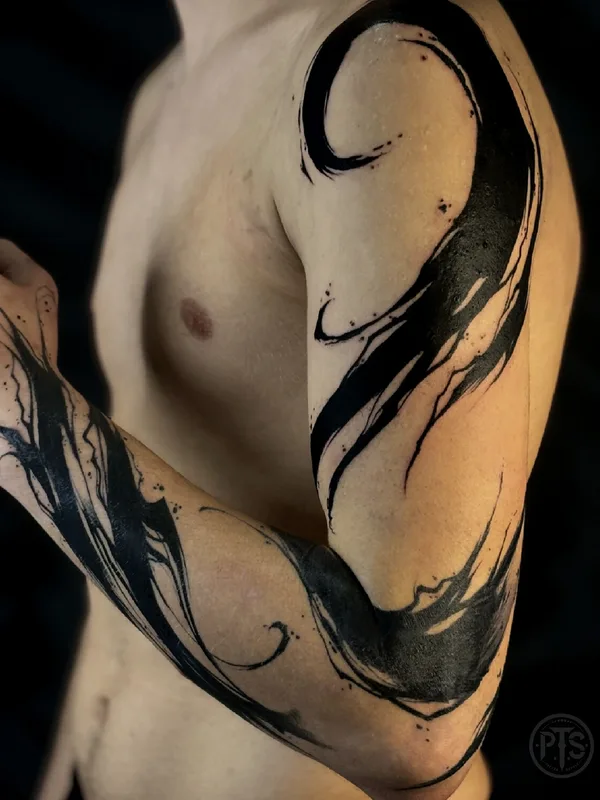 male black abstract Tatuagem em arm #102895 | Tatuador Tigran | Re1st.Ink