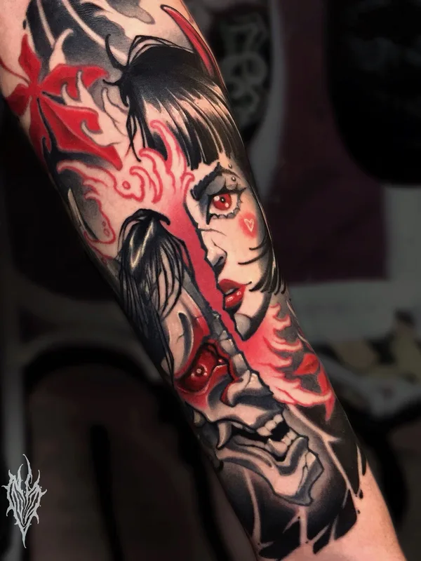 color japanese Tatuaggio su forearm #100314 | Tatuatore Миша Назаров