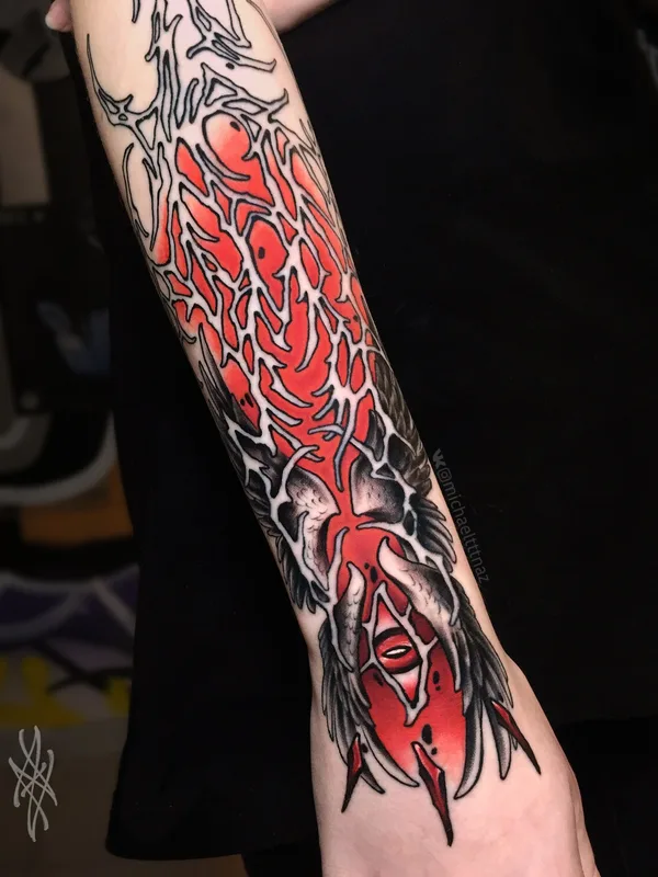 color abstract Tatuaggio su forearm #100327 | Tatuatore Миша Назаров