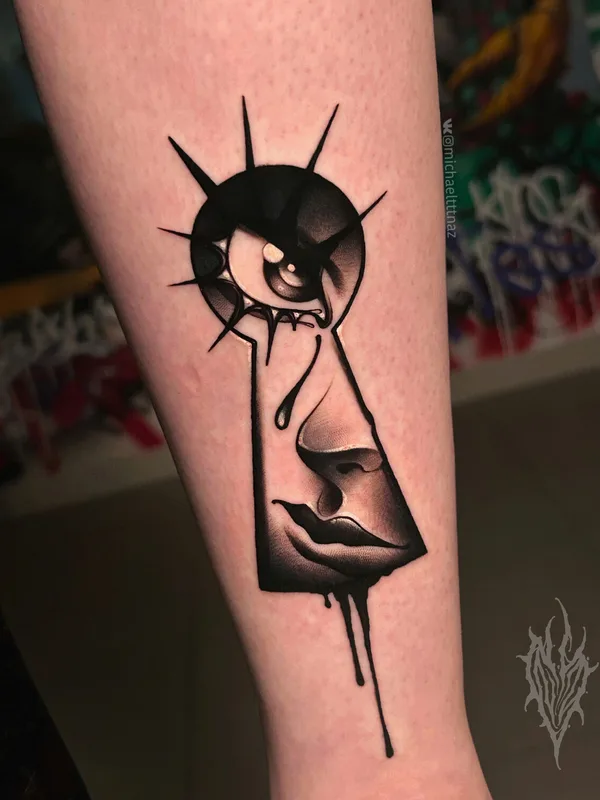 black and grey blackwork Tatuaggio su forearm #100328 | Tatuatore Миша Назаров