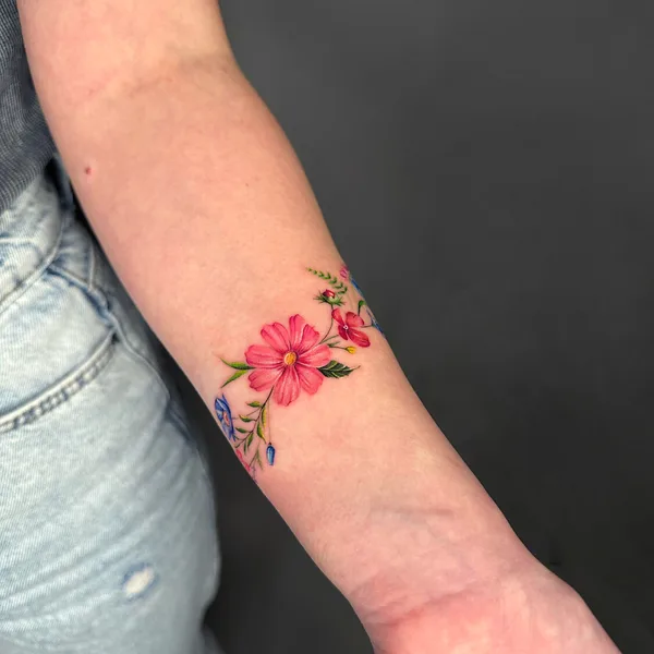 Watercolor tattoo by Виктория Маслова in Moscow