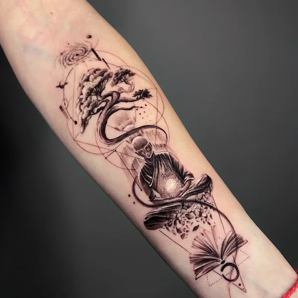 Watercolor tattoo by Виктория Маслова in Moscow
