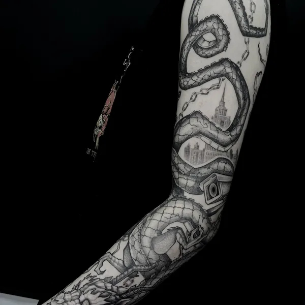 whipshading tattoo by Александр Шкуратов in Moscow