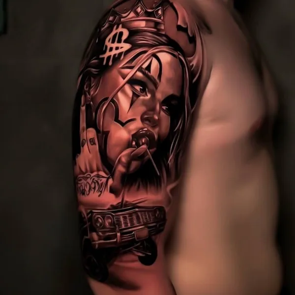 Chicano tattoo by Виолетта Мартынова in Moscow