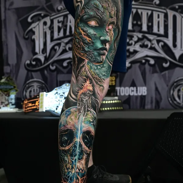 Surrealism tattoo by Sebastian pozo in Raleigh