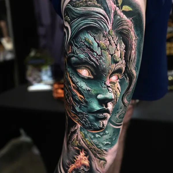 Surrealism tattoo by Sebastian pozo in Raleigh