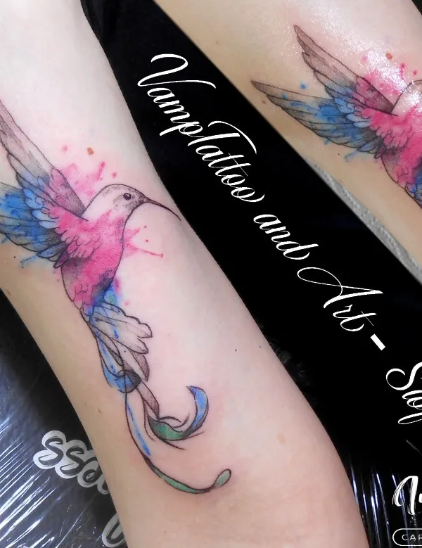 color watercolor tatuaje en forearm #96252 | Tatuador Klaudia Zelenay