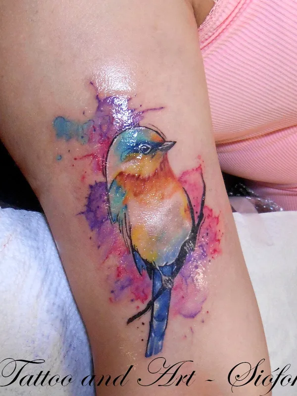 color watercolor tatuaje en forearm #96259 | Tatuador Klaudia Zelenay